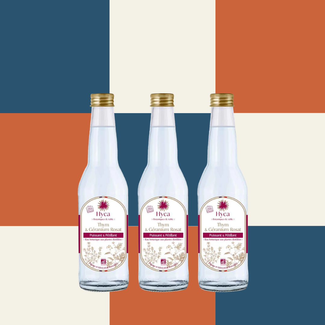 Hyca - l'eau botanique Thym & Géranium Rosat (3 X 33cl)