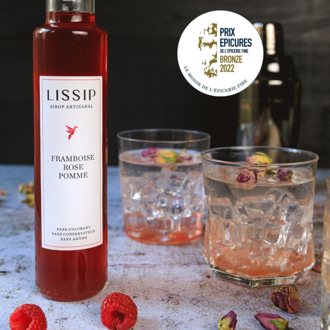 Lissip - le sirop contemporain artisanal Framboise | Rose | Pomme