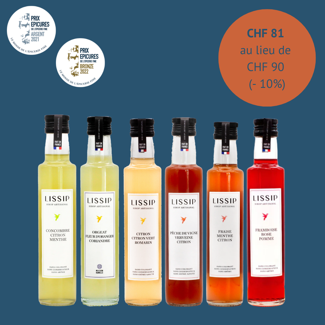 Lissip - le sirop contemporain artisanal Framboise | Rose | Pomme