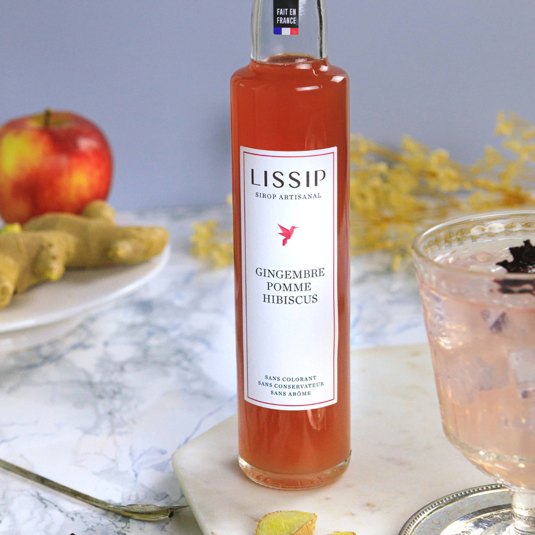 Lissip - le sirop contemporain artisanal au Gingembre | Pomme | Hibiscus