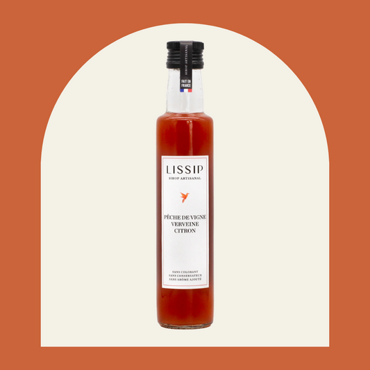 Lissip - le sirop contemporain artisanal à la Pêche de vigne | Verveine | Citron